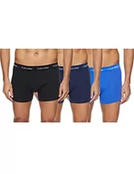Spodenki damskie - Calvin Klein 3p Trunk Bokserki (szorty) Mężczyźni , C-black/Blu/Blu , XL - miniaturka - grafika 1