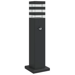 vidaXL Zewnętrzna lampa stojąca z czujnikiem, czarna, 50 cm, aluminium - Lampy ogrodowe - miniaturka - grafika 1