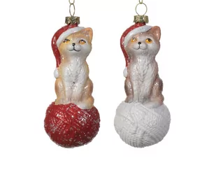 Zawieszka kot siedzący na kłębku wełny 10,5 cm - Bombki Zawieszka kot siedzący na kłębku wełny 10,5 cm - Bombki - miniaturka - grafika 1