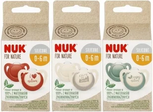 NUK 730763 Smoczek uspokajający silikonowy 0-6 m FOR NATURE 2 szt - Smoczki uspokajające - miniaturka - grafika 1