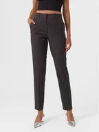 Spodnie damskie - Vero Moda Chinosy 10291970 Szary Tapered Fit - miniaturka - grafika 1