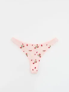 Reserved - Siateczkowe majtki z haftem - pastelowy róż - Moda i Uroda OUTLET - miniaturka - grafika 1