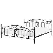 Łóżka - Beliani Łóżko metalowe 180 x 200 cm czarne ANTLIA 59149 - miniaturka - grafika 1