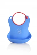 Śliniaki i fartuszki - Śliniak silikonowy z kieszonką, niebieski - Babyhood - miniaturka - grafika 1