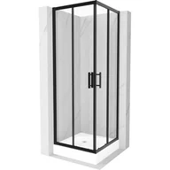 Kabiny prysznicowe - Mexen Rio kabina prysznicowa kwadratowa 70x70 cm, transparent, czarna + brodzik Rio, biały - miniaturka - grafika 1