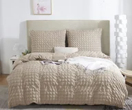 Pościel - Beżowa Pościel Marszczona Z Mikrofibry 160x200 CREASY - miniaturka - grafika 1