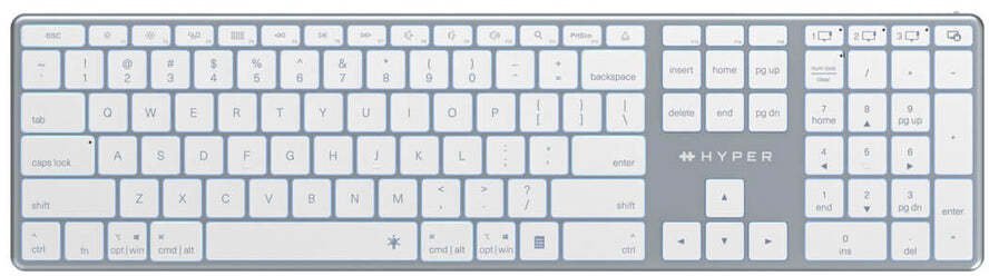 Targus HyperSpace - klawiatura - full size - podświetlana - bezprzewodowa - Bluetooth 5.0 - QWERTY - GB - szary przestrzenny HS2310UK