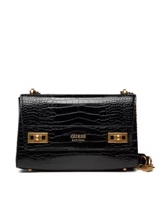 Guess Torebka Katey Croc Flap Shoulder Bag HWCB8494190 Czarny - Torebki damskie - miniaturka - grafika 1