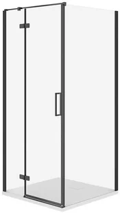 Cersanit SET C530 KABINA CITY LEWA CZARNA 80X80X195+TAKO SLIM BIAŁY WIR - Kabiny prysznicowe - miniaturka - grafika 1