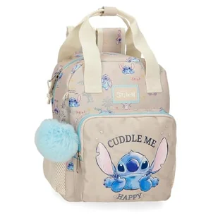 Joumma Disney Stitch Cuddle Me Happy Plecak Przedszkole Beżowy 23x28x10 cm Poliester, beż, Talla única, plecak przedszkolny - Plecaki szkolne i tornistry - miniaturka - grafika 1