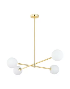 Lampa sufitowa Sarius, nowoczesna, złota, do salonu, wisząca, szklana - Lampy sufitowe - miniaturka - grafika 2