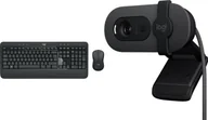 Zestawy myszka + klawiatura - Klawiatura + mysz Logitech MK545 Advanced 920-008923 + Brio 100 960-001585 - miniaturka - grafika 1