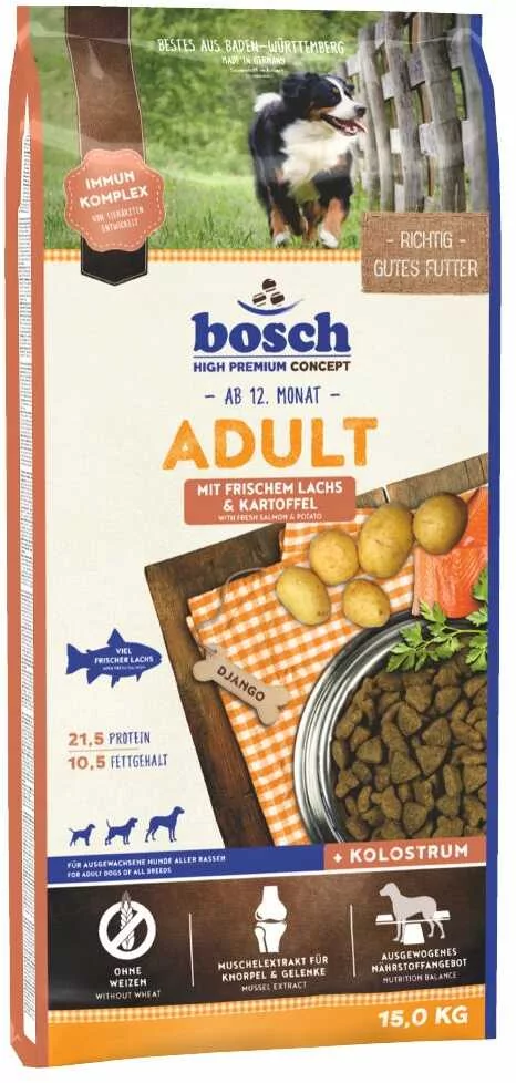 Dwupak Bosch Petfood - Adult Salmon & Potato, łosoś i ziemniak, 2 x 15 kg Dostawa GRATIS!