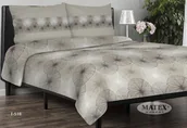 Pościel - Matex Pościel flanelowa 140x200 Flanela szara beżowa rozety - miniaturka - grafika 1