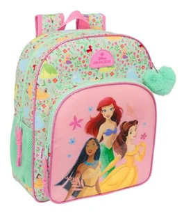 PRINCESAS DISNEY BLOOM - Plecak szkolny dla dzieci, plecak dziecięcy, odpowiedni do wózka, idealny dla dzieci w wieku szkolnym, wygodny i wszechstronny, jakość i wytrzymałość, 32 x 12 x 38 cm, Zielony - Plecaki szkolne i tornistry - miniaturka - grafika 1