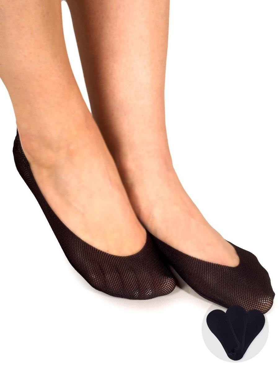 Skarpety stopki damskie niskie laserowe ażurowe z ABS czarne 3PAK 36-41