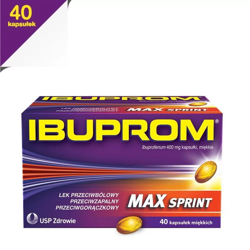 Lek USP ZDROWIE SP Z O.O IBUPROM Max Sprint 400 mg przeciwbólowy 40 kapsułek 3683953