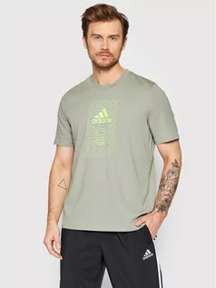 Koszulki męskie - Adidas T-Shirt Sustainable Bagde HE4845 Szary Regular Fit - grafika 1