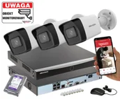 Zestawy do monitoringu - Zestaw 3 kamery IP HIKVISION DS-2CD1043G2-I 4MP z rejestratorem DS-7604NXI-K1/4P Acusense POE 1TB - miniaturka - grafika 1
