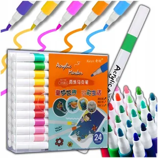 FLAMASTRY PISAKI AKRYLOWE DO RÓŻNYCH POWIERZCHNI 24szt Acrylic Marker - Przybory szkolne - miniaturka - grafika 1