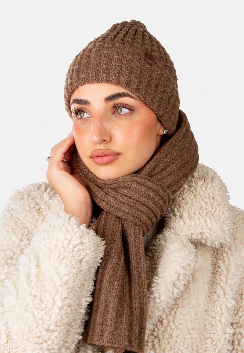 Komplet Damski Czapka Szalik Zimowy Ciepły Polskiej Produkcji 505 -06