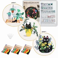 Pasmanteria - Zestaw 3 Gotowych Wzorów Do Wyszywania Haftowania + Akcesoria Diy - miniaturka - grafika 1