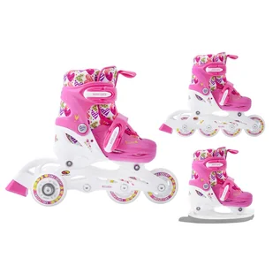 SMJ Sport Rolki Łyżwy Wrotki 3 w 1 COMBO Hearts LED - Rolki - miniaturka - grafika 1