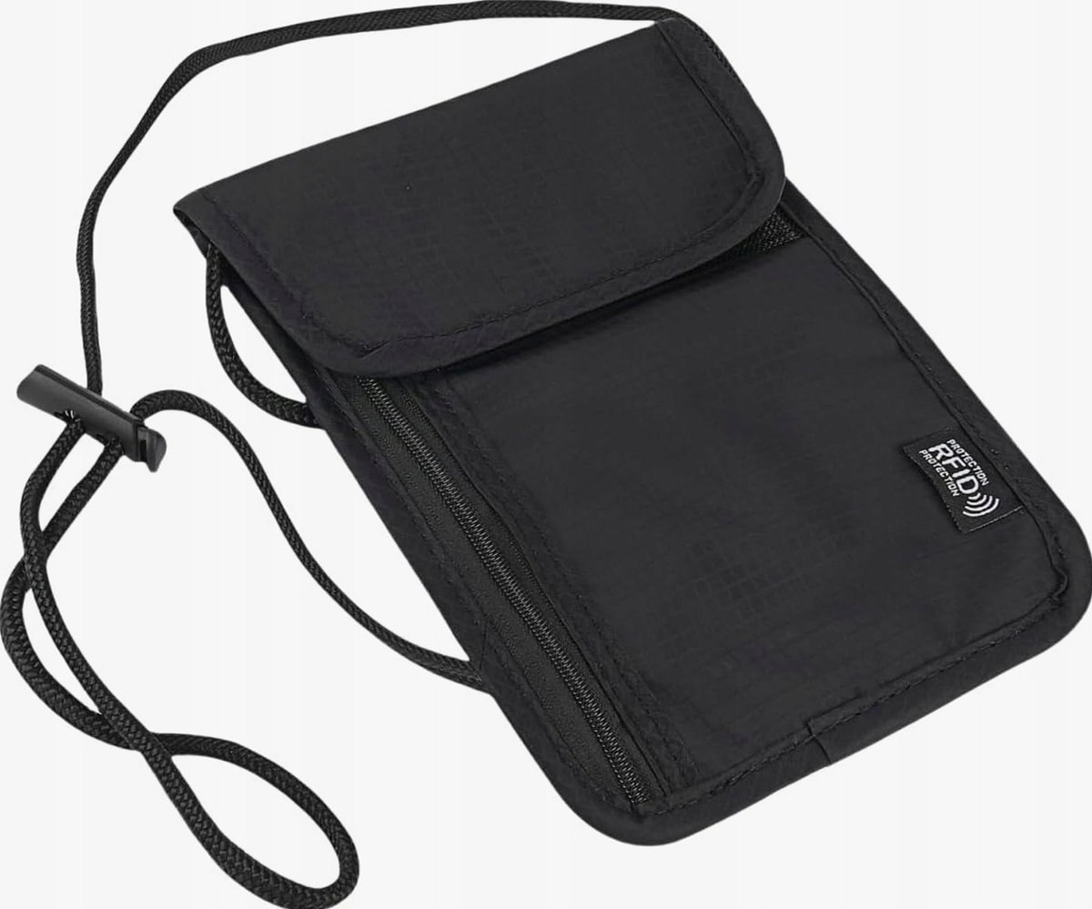 PORTFEL PODRÓŻNY SASZETKA NA SZYJĘ ETUI RFID PASEK NA POKROWIEC
