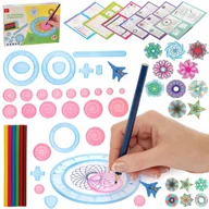 Przybory szkolne - Kreatywny Zestaw do rysowania SPIROGRAF Szablony Kredki Arkusze |na prezent - miniaturka - grafika 1