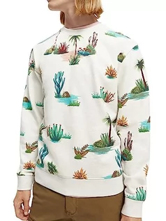 Bluzy męskie - Scotch & Soda Męska bluza z nadrukiem z okrągłym dekoltem Felpa Organic Cotton, Combo D 0220, XL, Combo D 0220, XL - grafika 1