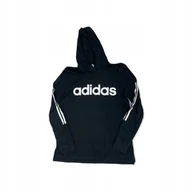Bluzki damskie - Młodzieżowa czarna bluzka z kapturem ADIDAS XL 18+ - miniaturka - grafika 1