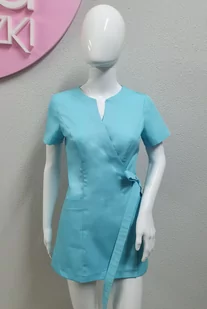 Rena Fartuszek Fryzjerski Nr.67 Niebieska Mięta Rozmiar: 44 - Fartuchy fryzjerskie - miniaturka - grafika 2