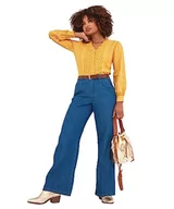 Bluzki damskie - Joe Browns Damska bluzka z długim rękawem Broderie z falbanką, żółta, 12, ŻÓŁTY, 38 - miniaturka - grafika 1