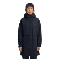 Płaszcze damskie - Damski płaszcz przeciwdeszczowy Jack Wolfskin TERRAVIEW 2L COAT W dark navy - L - miniaturka - grafika 1