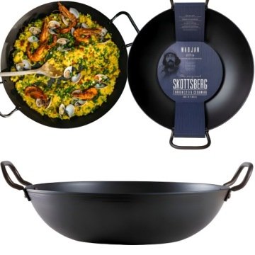 Skottsberg Wok Patelnia Głęboka Naczynie Ze Stali Węglowej Carbon 34 CM K3
