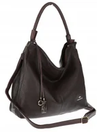 Torebki damskie - Torebka Damska listonoszka worek na ramię duża pojemna CH3324 Czekoladowa - miniaturka - grafika 1