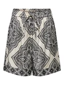 Spodenki damskie - ONLY Szorty w kolorze beżowo-czarnym - miniaturka - grafika 1