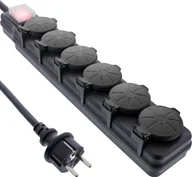 Kable - InLine® Outdoor-Steckdosenleiste, 6-fach Schutzkontakt, IP44, mit Schalter, 10m - miniaturka - grafika 1