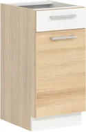 Szafki kuchenne - Szafka dolna kuchenna z szufladą MODENA MD13/D40S1 buk / biały połysk - miniaturka - grafika 1