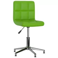 Krzesła - vidaXL Obrotowe krzesło stołowe, zielone, obite sztuczną skórą - miniaturka - grafika 1