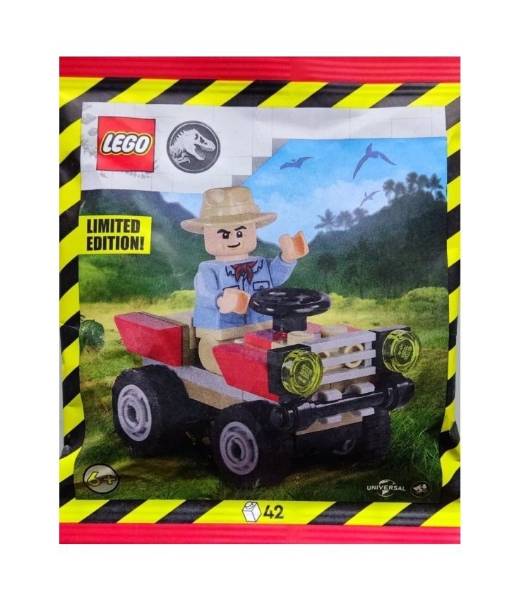 Zestaw LEGO Jurassic World – Alan Grant with Quad #122408 polybag klocki foilpack