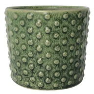 Donice - SPLENDID Osłonka doniczki ceramiczna Karin 12 cm dekorowana zielona - miniaturka - grafika 1
