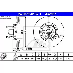 ATE Tarcza hamulcowa 24.0132-0167.1 - Tarcze hamulcowe - miniaturka - grafika 1