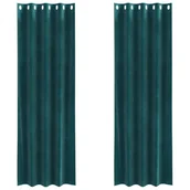 Zasłony - Zasłony vidaXL Zielony Poliester Średni Zasłony Prostokątne - miniaturka - grafika 1