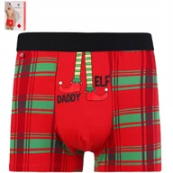 Majtki męskie - Bokserki Świąteczne Męskie Majtki Prezent Na Święta Elf W Kratkę Moraj M - miniaturka - grafika 1