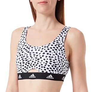 adidas Damska braletka typu stanik, White&print, XS - Biustonosze - miniaturka - grafika 1