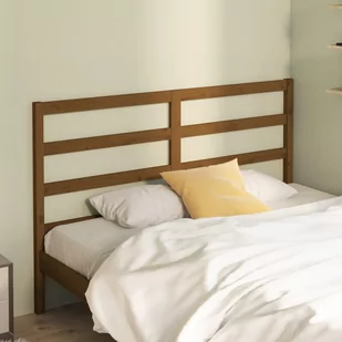 Lumarko Wezgłowie łóżka, brązowe, 146x4x100 cm, lite drewno sosnowe - Inne meble do sypialni - miniaturka - grafika 1