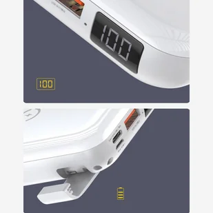 Baseus Mini S power bank 10000mAh 18W bezprzewodowa ładowarka Qi 10W USB / USB Typ C PowerDelivery QC3.0 biały (PPXFF10W-02) - Ładowarki do telefonów - miniaturka - grafika 23