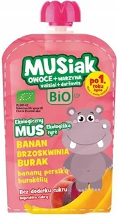 Mus owocowo- warzywny banan brzoskwinia burak  BIO 100 g - Koncentraty warzywne, przeciery - miniaturka - grafika 1