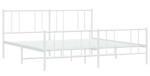 Białe metalowe łóżko małżeńskie 180x200 cm Strit 5X - Łóżka - miniaturka - grafika 1